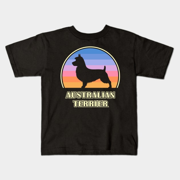 Australian Terrier Vintage Sunset Dog Kids T-Shirt by millersye